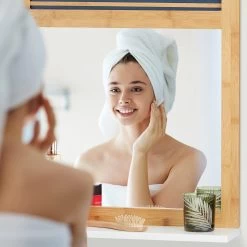 Badspiegel In Natur/Weiß - (B)53 X (H)61 X (T)15 Cm -Relaxdays relaxdays badspiegel in natur weiss b 53 x h 61 x t 15 cm 2