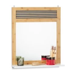 Badspiegel In Natur/Weiß - (B)53 X (H)61 X (T)15 Cm