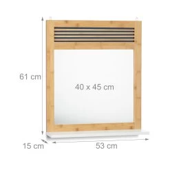Badspiegel In Natur/Weiß - (B)53 X (H)61 X (T)15 Cm -Relaxdays relaxdays badspiegel in natur weiss b 53 x h 61 x t 15 cm 3
