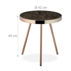 Beistelltisch In Schwarz/Roségold - (H)45 X Ø42 Cm 11 Beistelltisch In Schwarz/Roségold - (H)45 X Ø42 Cm -Relaxdays relaxdays beistelltisch in schwarz rosegold h 45 x o42 cm 3