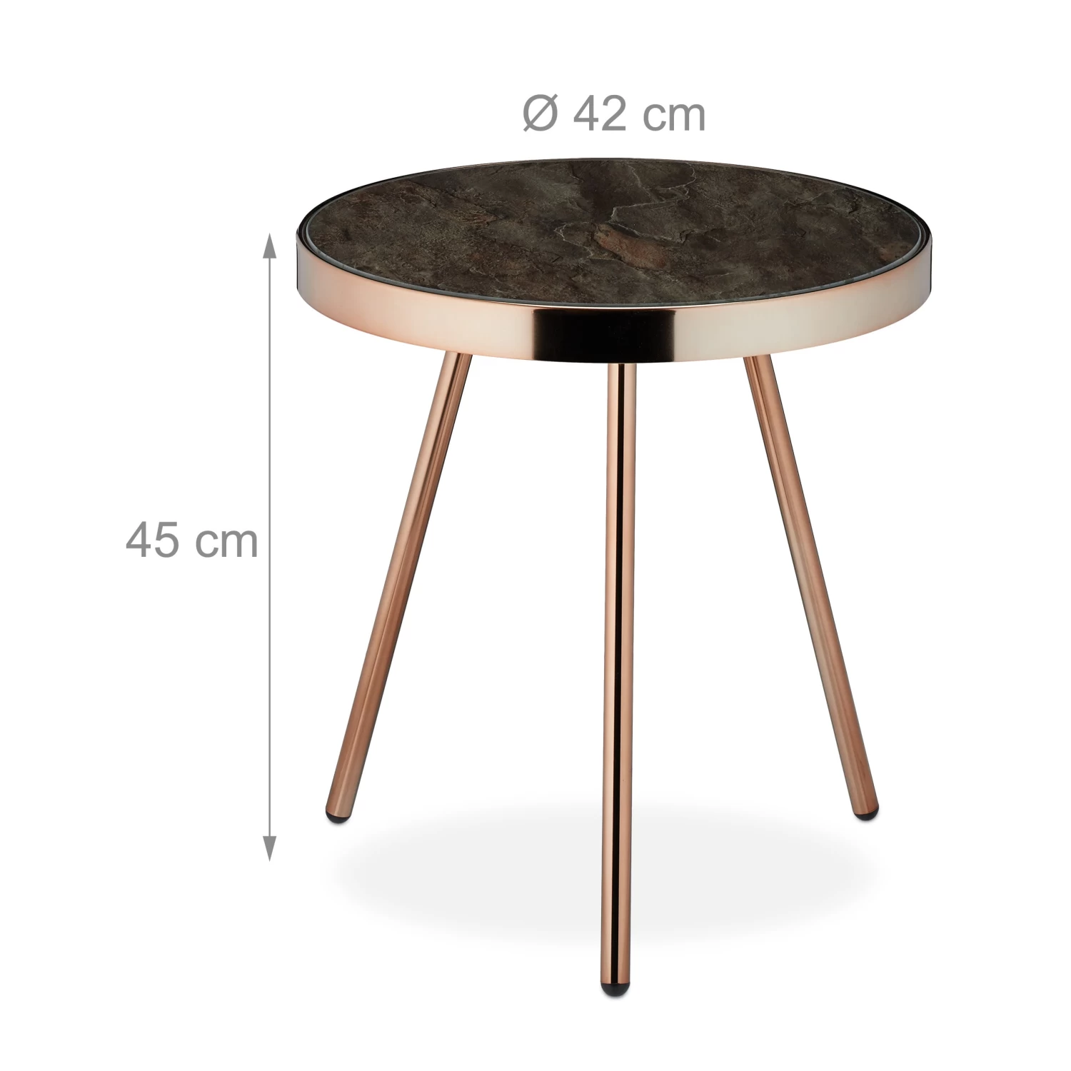 Beistelltisch In Schwarz/Roségold - (H)45 X Ø42 Cm 4 Beistelltisch In Schwarz/Roségold - (H)45 X Ø42 Cm – Bild 4