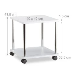 Beistelltisch In Weiß - (B)40 X (H)41,5 X (T)40 Cm -Relaxdays relaxdays beistelltisch in weiss b 40 x h 41 5 x t 40 cm 3