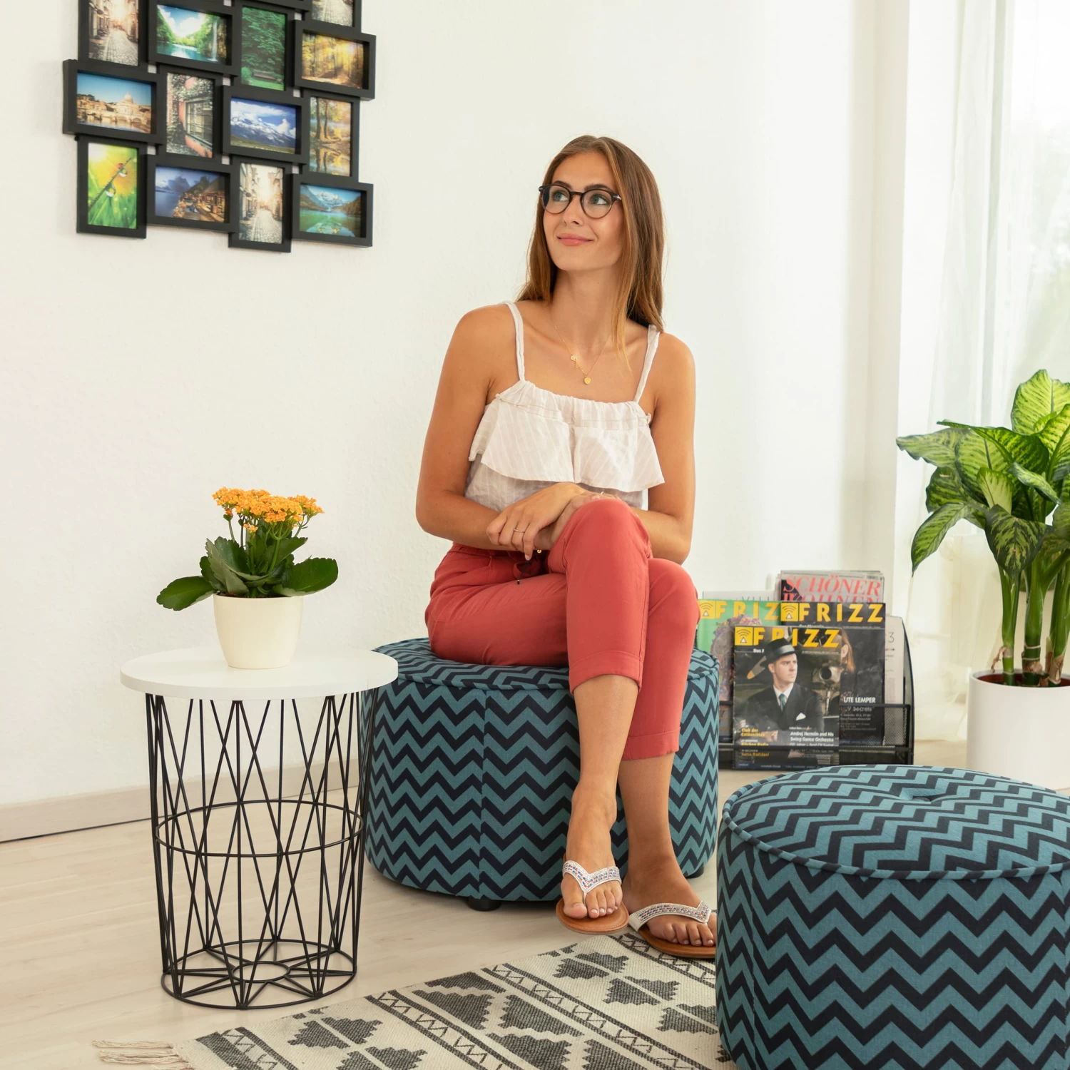 Beistelltisch In Weiß-Schwarz - (H)42 X Ø 35 Cm 3 Beistelltisch In Weiß-Schwarz - (H)42 X Ø 35 Cm – Bild 3