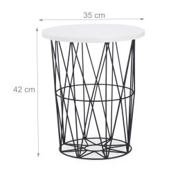 Beistelltisch In Weiß-Schwarz - (H)42 X Ø 35 Cm 10 Beistelltisch In Weiß-Schwarz - (H)42 X Ø 35 Cm -Relaxdays relaxdays beistelltisch in weiss schwarz h 42 x o 35 cm 3