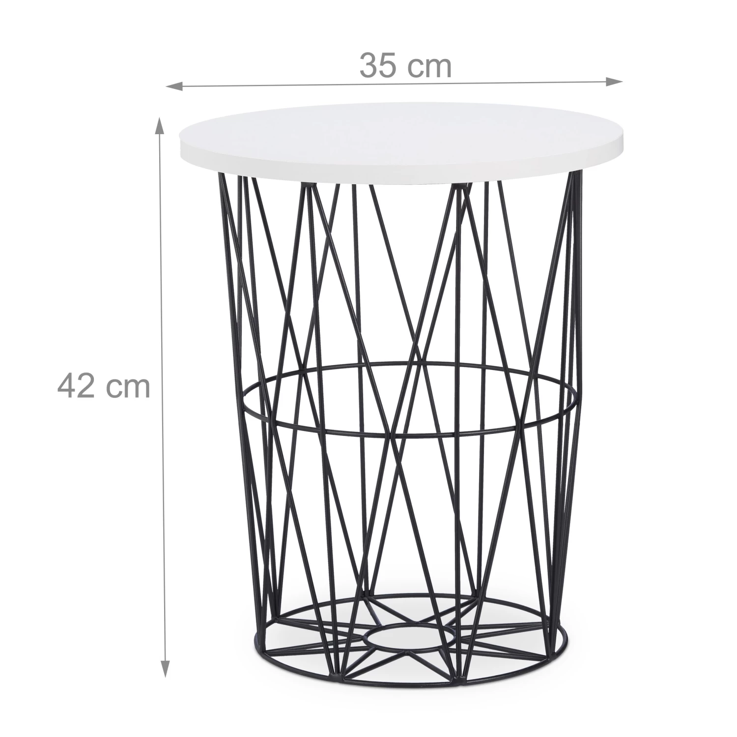 Beistelltisch In Weiß-Schwarz - (H)42 X Ø 35 Cm 4 Beistelltisch In Weiß-Schwarz - (H)42 X Ø 35 Cm – Bild 4