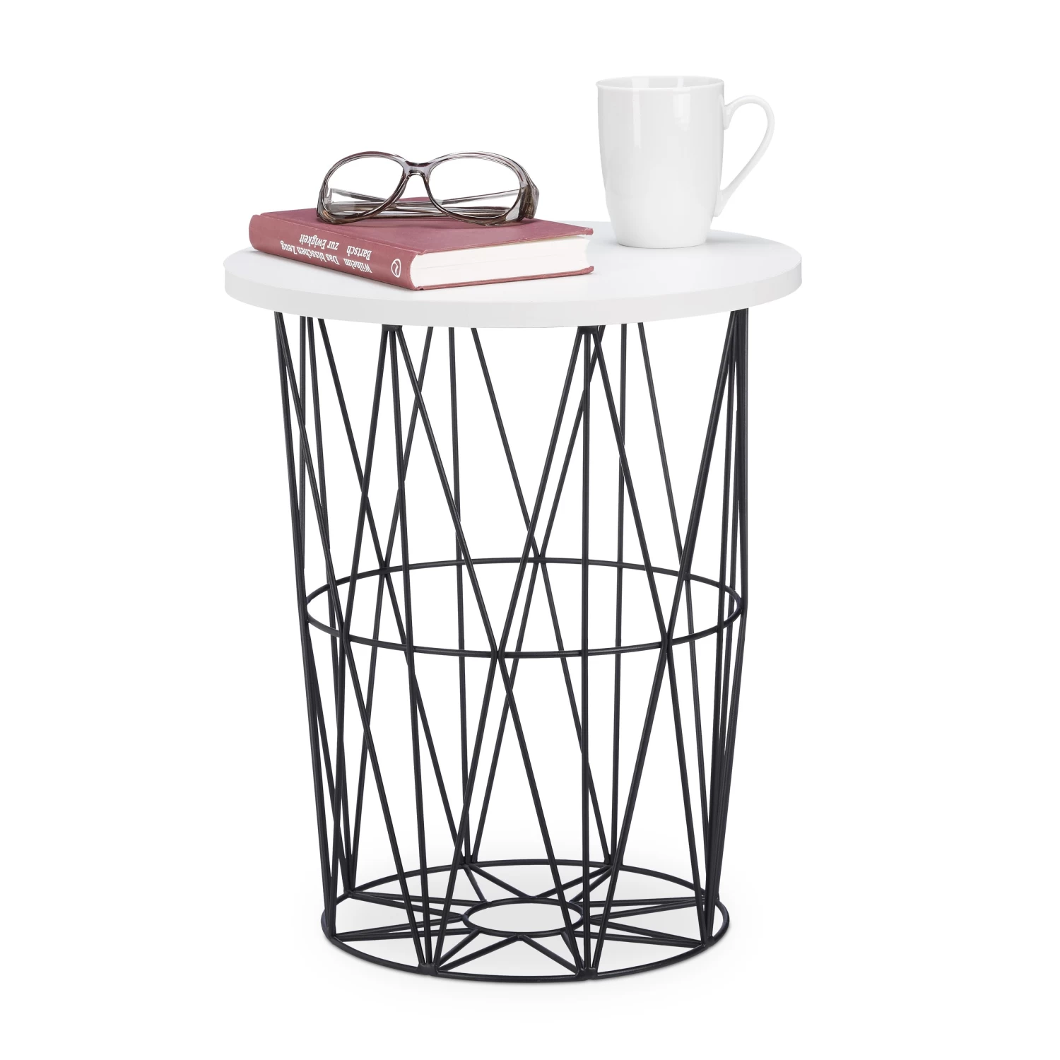 Beistelltisch In Weiß-Schwarz - (H)42 X Ø 35 Cm 7 Beistelltisch In Weiß-Schwarz - (H)42 X Ø 35 Cm – Bild 7