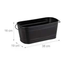 Blumenkasten In Schwarz - (B)38x (H)16 X (T)19 Cm -Relaxdays relaxdays blumenkasten in schwarz b 38x h 16 x t 19 cm 3