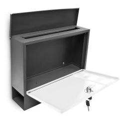 Briefkasten In Schwarz-Weiß- (B)36 X (H)30 X (T)10 Cm -Relaxdays relaxdays briefkasten in schwarz weiss b 36 x h 30 x t 10 cm 2