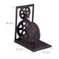 Buchstütze Industrial In Braun - (B)13 X (H)16 X (T)10 Cm -Relaxdays relaxdays buchstutze industrial in braun b 13 x h 16 x t 10 cm 3