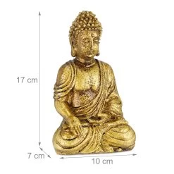 Buddha-Figur In Gold -Relaxdays relaxdays buddha figur in gold 3