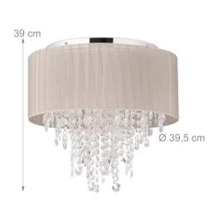 Deckenlampe In Grau/Silber - Ø 39,5 Cm -Relaxdays relaxdays deckenlampe in grau silber o 39 5 cm 3