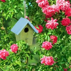 Deko Vogelhaus In Blau - (B)15 X (H)16 X (T)11 Cm -Relaxdays relaxdays deko vogelhaus in blau b 15 x h 16 x t 11 cm 2