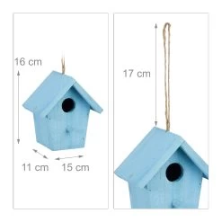 Deko Vogelhaus In Blau - (B)15 X (H)16 X (T)11 Cm -Relaxdays relaxdays deko vogelhaus in blau b 15 x h 16 x t 11 cm 3