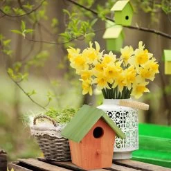 Deko Vogelhaus In Blau - (B)15 X (H)16 X (T)11 Cm -Relaxdays relaxdays deko vogelhaus in blau b 15 x h 16 x t 11 cm 4