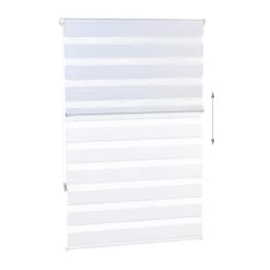 Doppelrollo In Weiß - (B)90 X (H)160 Cm -Relaxdays relaxdays doppelrollo in weiss b 90 x h 160 cm 4