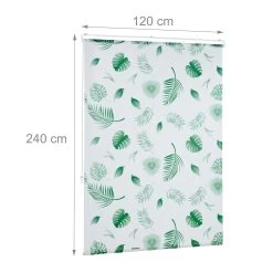 Duschrollo Blätter In Weiß/Grün - (B)120 X (H)240 Cm -Relaxdays relaxdays duschrollo blatter in weiss grun b 120 x h 240 cm 3