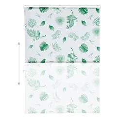 Duschrollo Blätter In Weiß/Grün - (B)120 X (H)240 Cm -Relaxdays relaxdays duschrollo blatter in weiss grun b 120 x h 240 cm 5