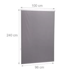 Duschrollo In Grau - (B)100 X (H)240 Cm -Relaxdays relaxdays duschrollo in grau b 100 x h 240 cm 3