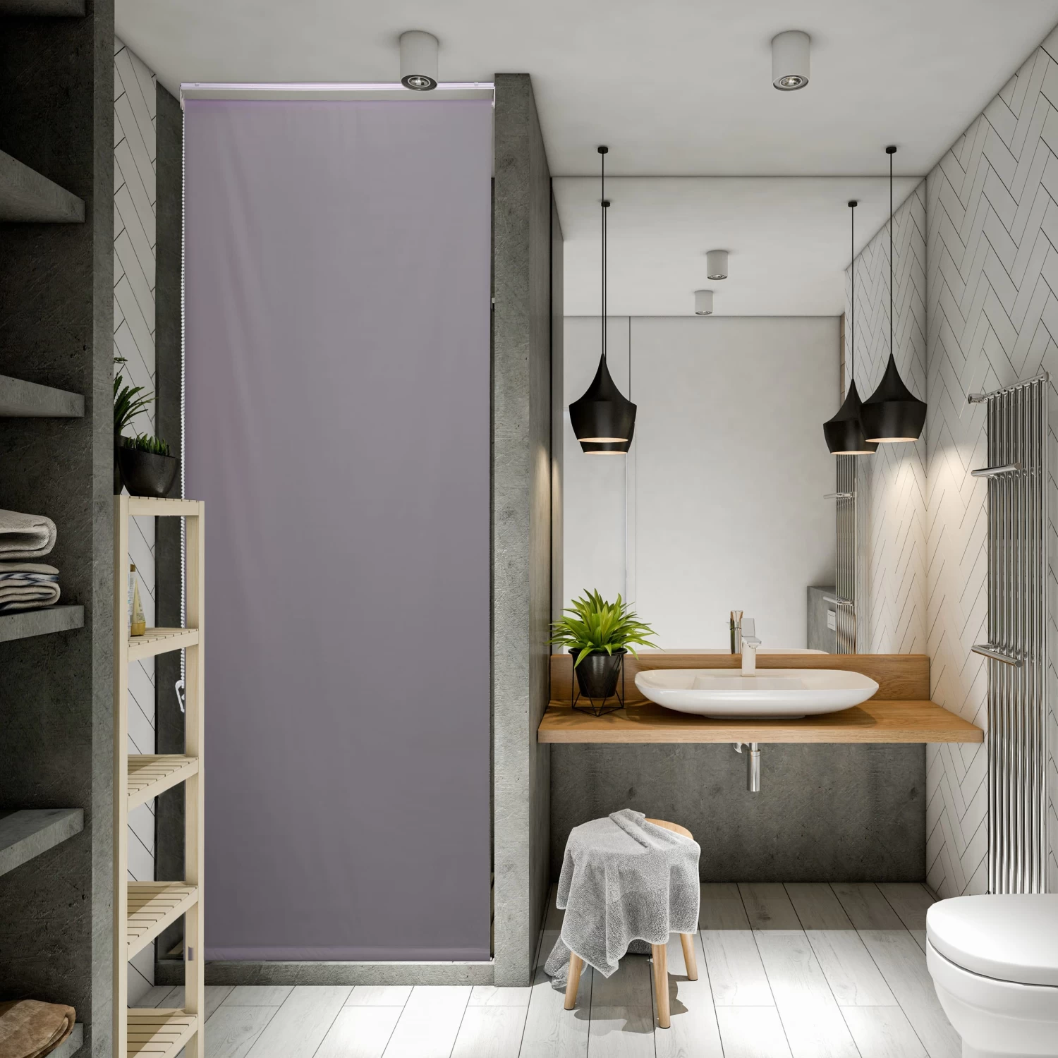 Duschrollo In Grau - (B)60 X (H)240 Cm 2 Duschrollo In Grau - (B)60 X (H)240 Cm – Bild 2