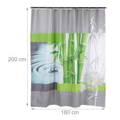 Duschvorhang Bambus In Bunt - (L)200 X (B)180 Cm -Relaxdays relaxdays duschvorhang bambus in bunt l 200 x b 180 cm 3