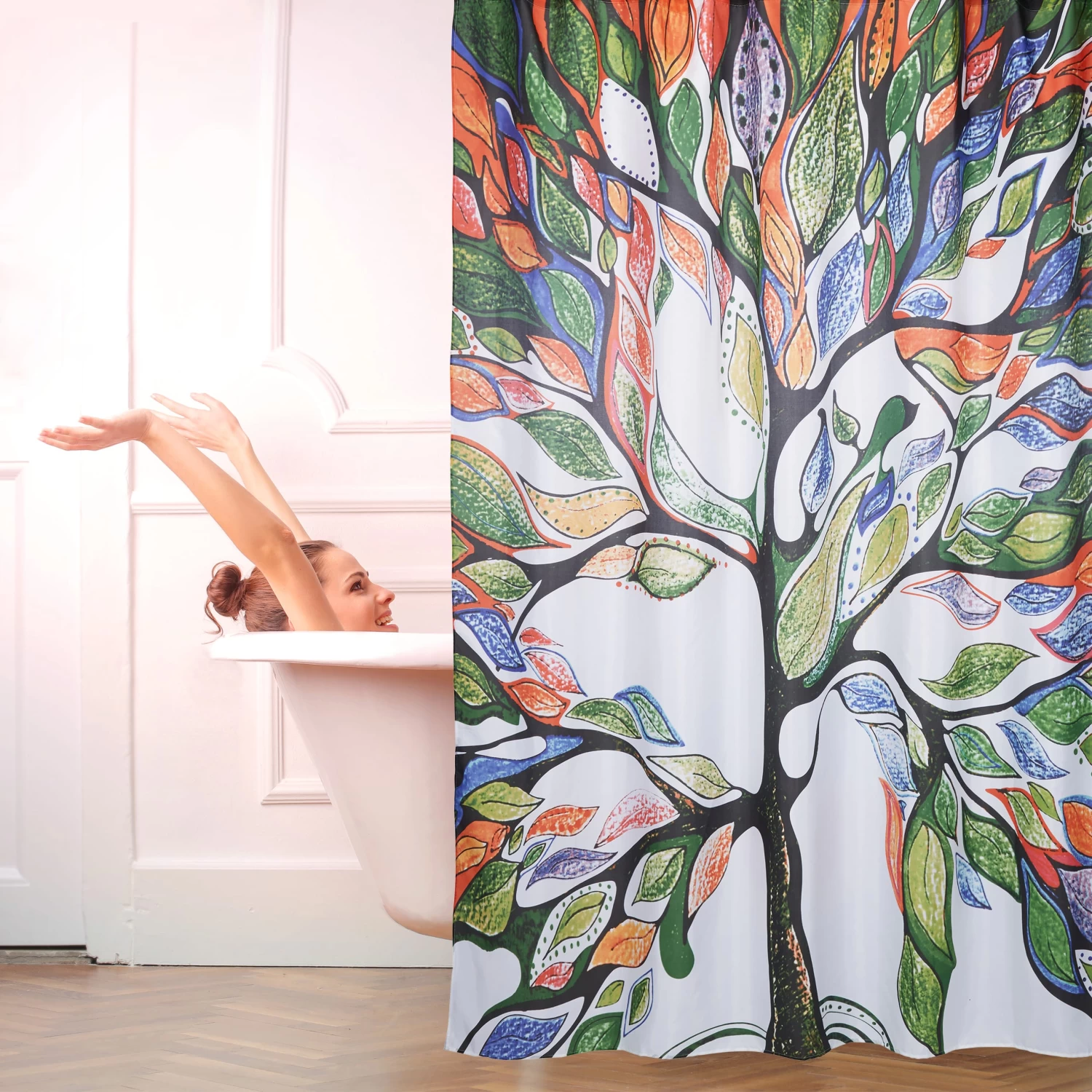 Duschvorhang Baum In Bunt - (L)200 X (B)180 Cm 2 Duschvorhang Baum In Bunt - (L)200 X (B)180 Cm – Bild 2