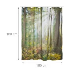 Duschvorhang Wald In Grün - (L)180 X (B)180 Cm -Relaxdays relaxdays duschvorhang wald in grun l 180 x b 180 cm 3