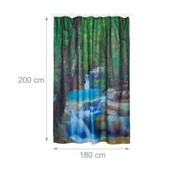 Duschvorhang Wasserfall In Bunt - (L)200 X (B)180 Cm -Relaxdays relaxdays duschvorhang wasserfall in bunt l 200 x b 180 cm 3