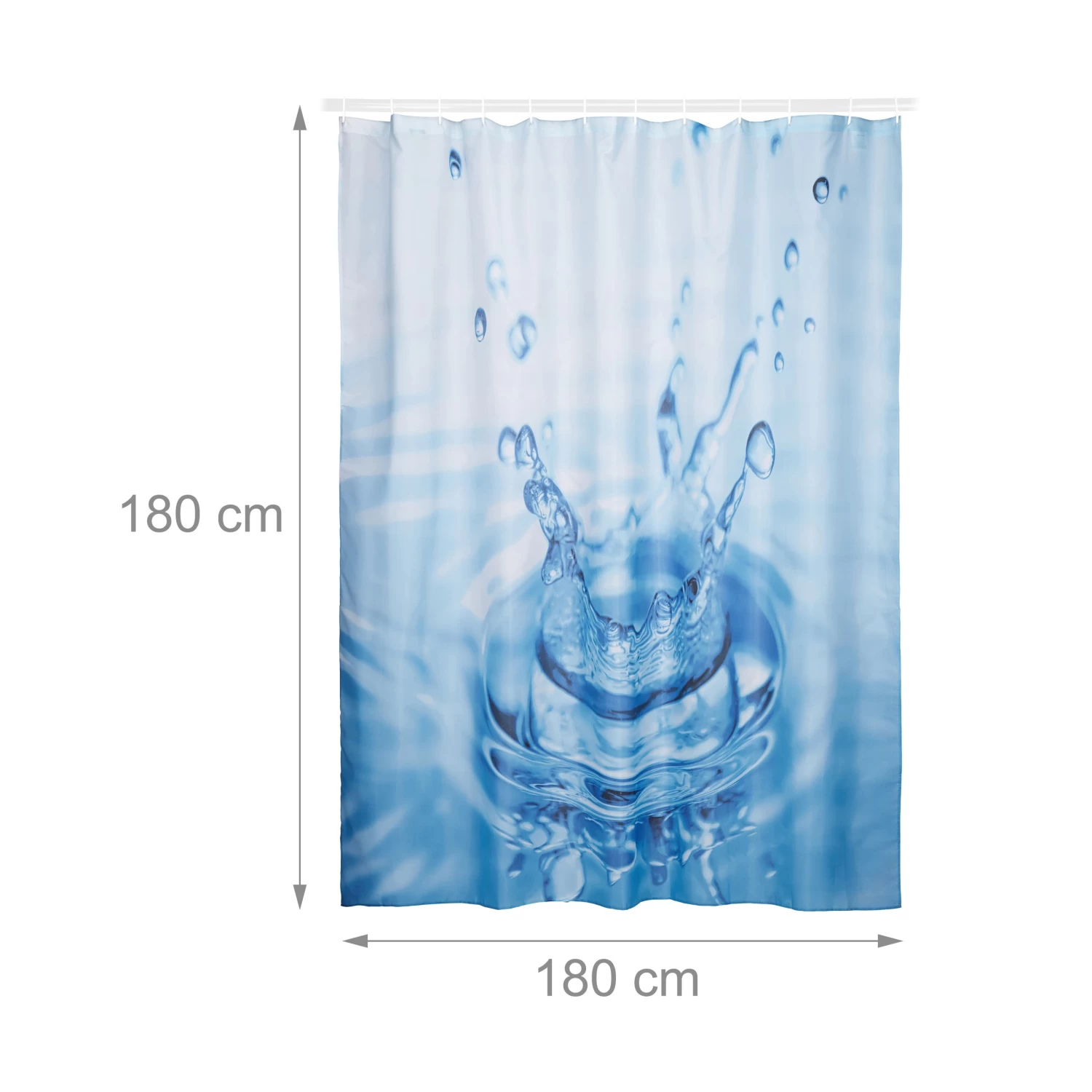 Duschvorhang Wassertropfen In Blau - (L)180 X (B)180 Cm 4 Duschvorhang Wassertropfen In Blau - (L)180 X (B)180 Cm – Bild 4