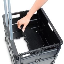 Einkaufstrolley In Schwarz - (B)42 X (H)100 X (T)37 Cm -Relaxdays relaxdays einkaufstrolley in schwarz b 42 x h 100 x t 37 cm 4