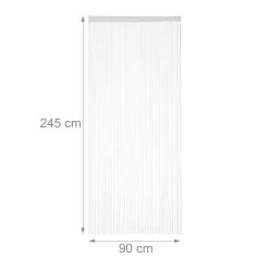 Fadenvorhang 2er Set In Weiß - (L)245 X (B)90 Cm -Relaxdays relaxdays fadenvorhang 2er set in weiss l 245 x b 90 cm 3