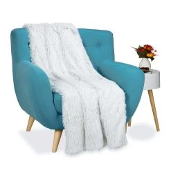 Felldecke In Weiß/ Grau - 150x200 Cm 13 Felldecke In Weiß/ Grau - 150x200 Cm -Relaxdays relaxdays felldecke in weiss grau 150x200 cm 6