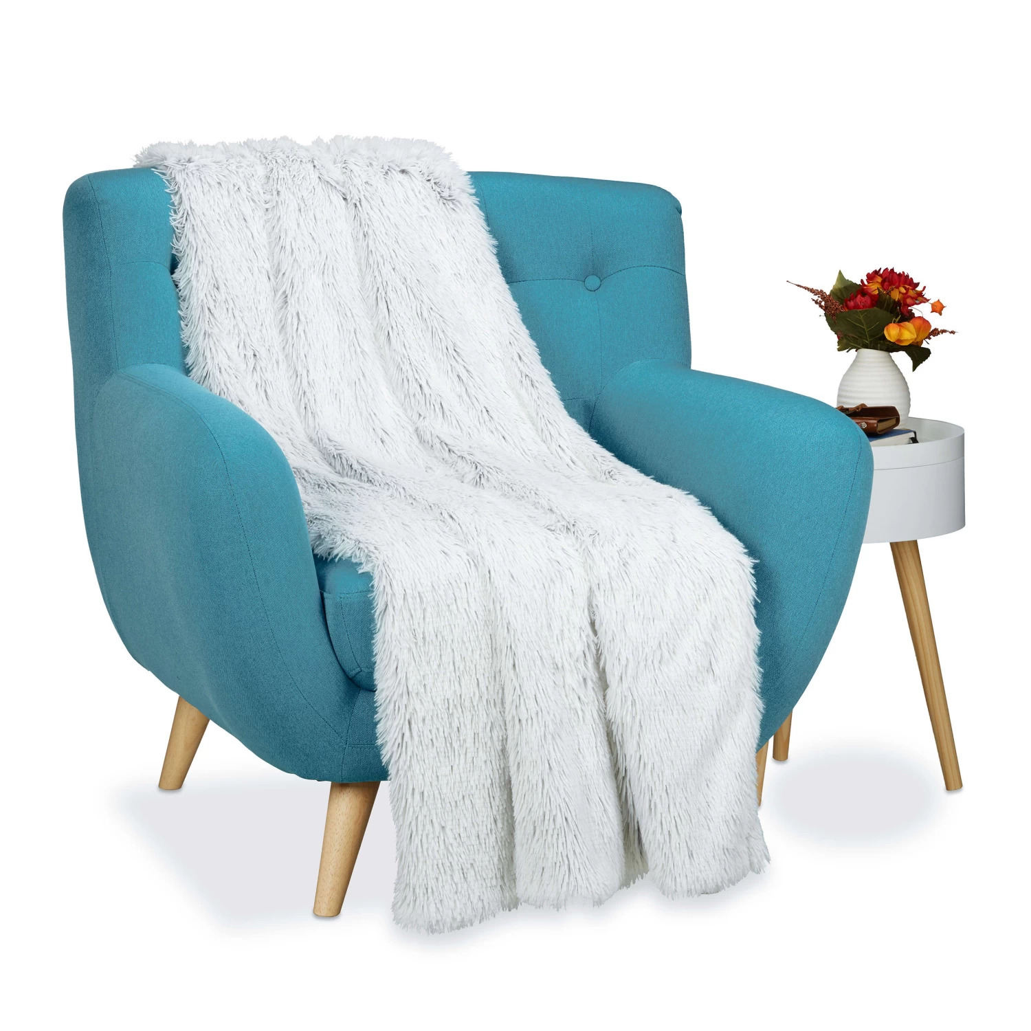 Felldecke In Weiß/ Grau - 150x200 Cm 7 Felldecke In Weiß/ Grau - 150x200 Cm – Bild 7