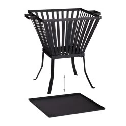 Feuerkorb In Schwarz - (B)56,5 X (H)56 X (T)45 Cm -Relaxdays relaxdays feuerkorb in schwarz b 56 5 x h 56 x t 45 cm 5