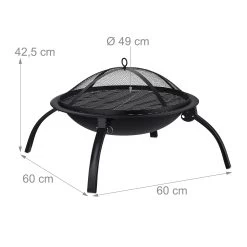 Feuerschale In Schwarz Ø 56,5 Cm -Relaxdays relaxdays feuerschale in schwarz o 56 5 cm 3