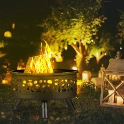 Feuerschale In Schwarz/ Silber - (H)51 X Ø 60 Cm -Relaxdays relaxdays feuerschale in schwarz silber h 51 x o 60 cm 2