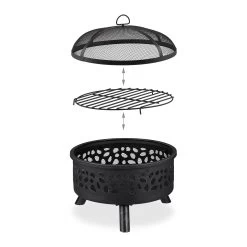 Feuerschale In Schwarz/ Silber - (H)51 X Ø 60 Cm -Relaxdays relaxdays feuerschale in schwarz silber h 51 x o 60 cm 5