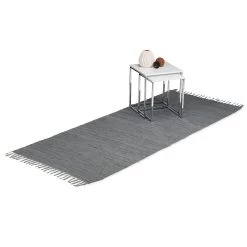 Flickenteppich In Anthrazit - (B)80 X (T)200 Cm -Relaxdays relaxdays flickenteppich in anthrazit b 80 x t 200 cm 2