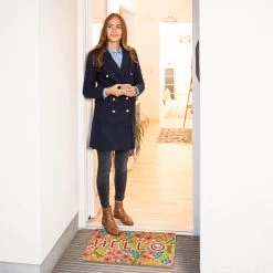 Fußmatte "Hello Blumen" In Bunt - (L)60 X (B)40 Cm 12 Fußmatte "Hello Blumen" In Bunt - (L)60 X (B)40 Cm -Relaxdays relaxdays fussmatte hello blumen in bunt l 60 x b 40 cm 4