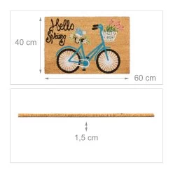 Fußmatte "Hello Spring" In Natur - (L)60 X (B)40 Cm -Relaxdays relaxdays fussmatte hello spring in natur l 60 x b 40 cm 3