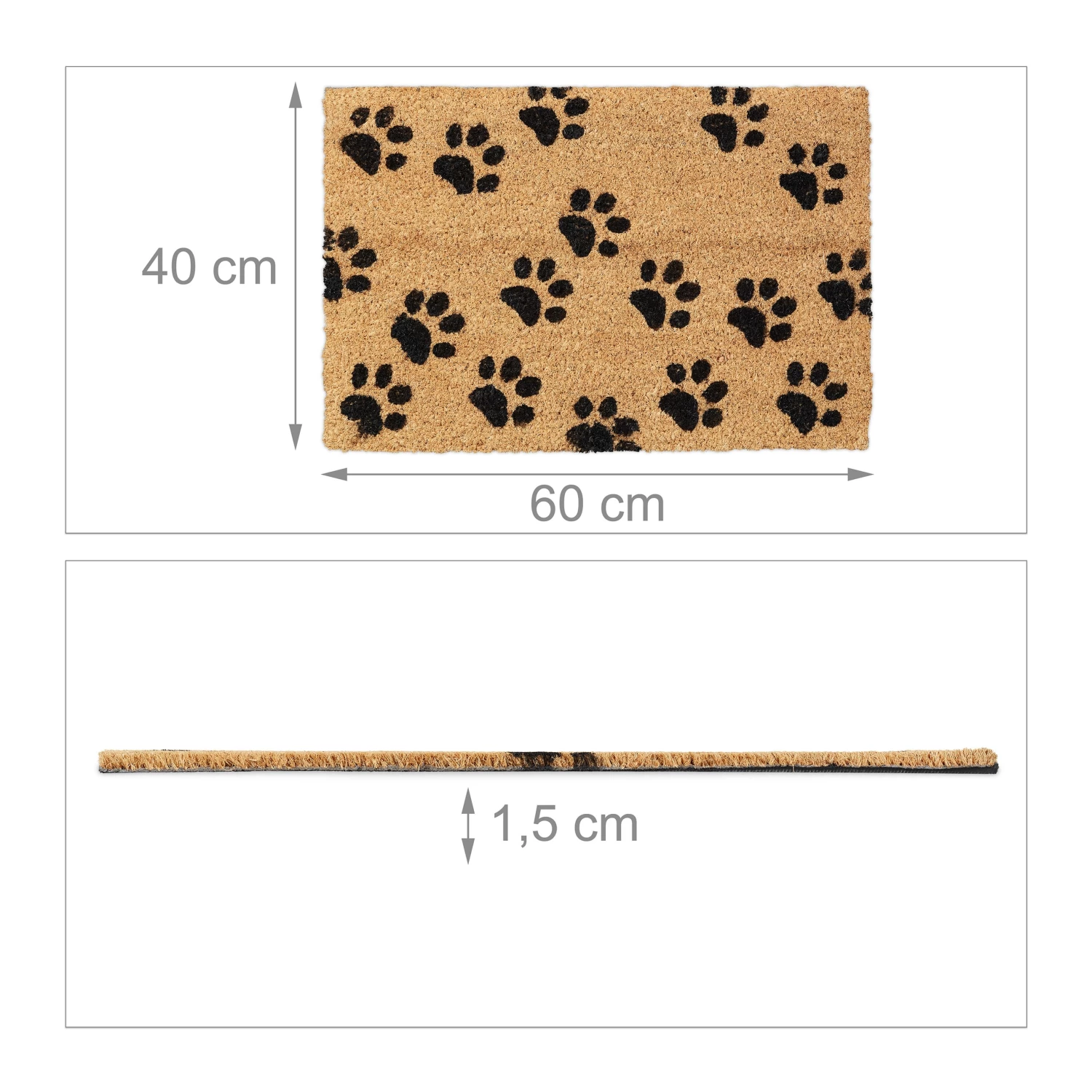 Fußmatte "Pfote" In Natur/ Schwarz - (B)60 X (T)40 Cm 4 Fußmatte "Pfote" In Natur/ Schwarz - (B)60 X (T)40 Cm – Bild 4