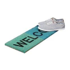 Fußmatte Welcome In Blau - (B)75 X (T)25 Cm -Relaxdays relaxdays fussmatte welcome in blau b 75 x t 25 cm 2
