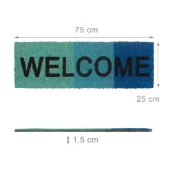 Fußmatte Welcome In Blau - (B)75 X (T)25 Cm -Relaxdays relaxdays fussmatte welcome in blau b 75 x t 25 cm 3