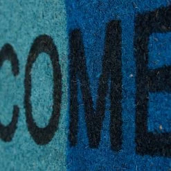 Fußmatte Welcome In Blau - (B)75 X (T)25 Cm -Relaxdays relaxdays fussmatte welcome in blau b 75 x t 25 cm 4
