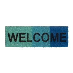 Fußmatte Welcome In Blau - (B)75 X (T)25 Cm -Relaxdays relaxdays fussmatte welcome in blau b 75 x t 25 cm 5