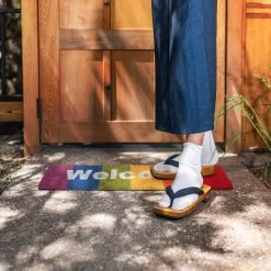 Fußmatte "Welcome" In Bunt - 75 X 25 Cm -Relaxdays relaxdays fussmatte welcome in bunt 75 x 25 cm 2