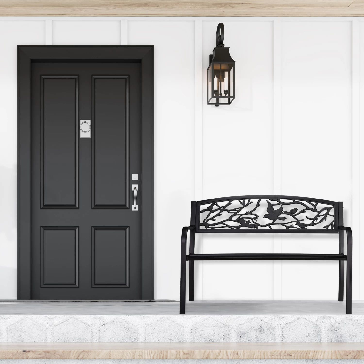 Gartenbank 2 Sitzer In Schwarz 2 Gartenbank 2 Sitzer In Schwarz – Bild 2