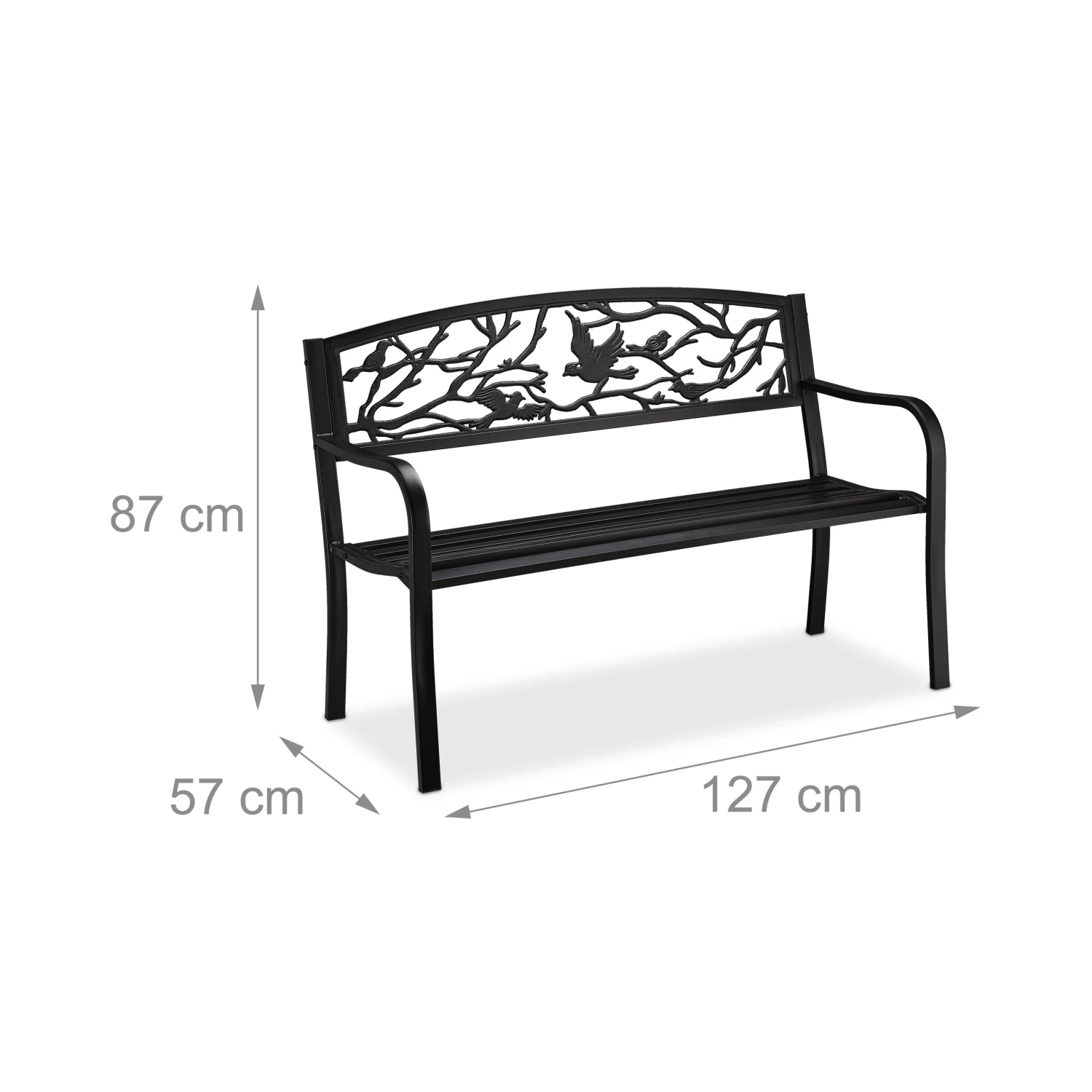 Gartenbank 2 Sitzer In Schwarz 4 Gartenbank 2 Sitzer In Schwarz – Bild 4