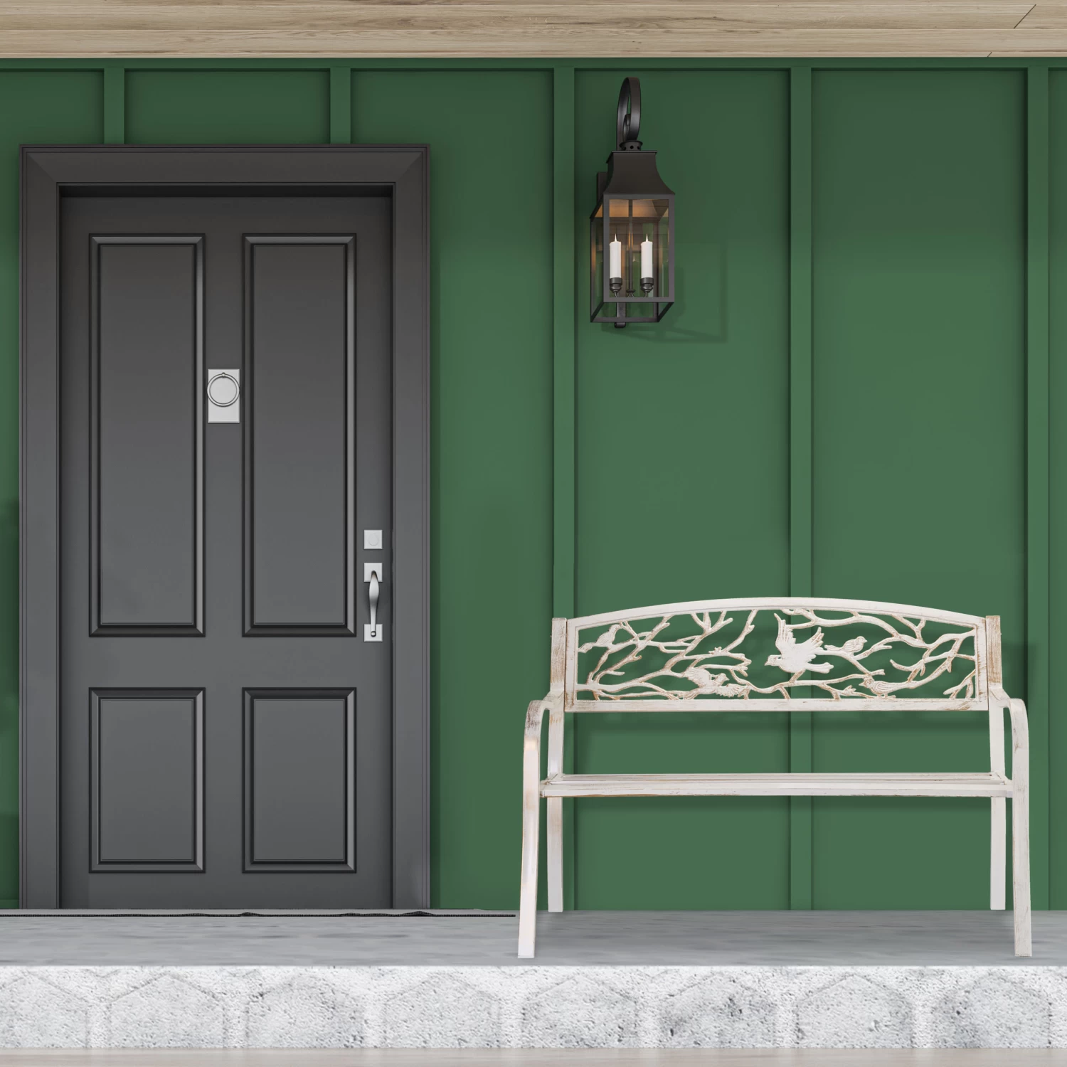 Gartenbank 2 Sitzer In Weiß-Bronze 2 Gartenbank 2 Sitzer In Weiß-Bronze – Bild 2