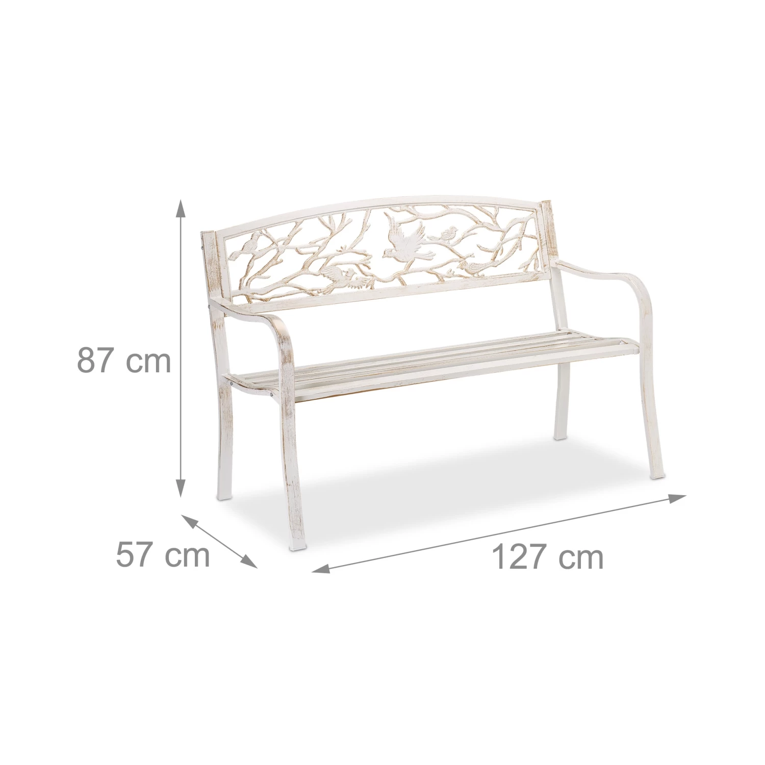 Gartenbank 2 Sitzer In Weiß-Bronze 4 Gartenbank 2 Sitzer In Weiß-Bronze – Bild 4