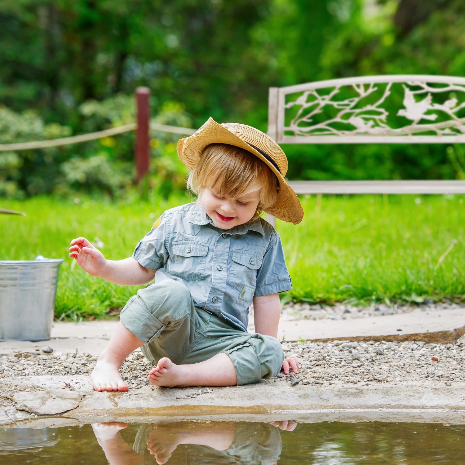 Gartenbank 2 Sitzer In Weiß-Bronze 5 Gartenbank 2 Sitzer In Weiß-Bronze – Bild 5